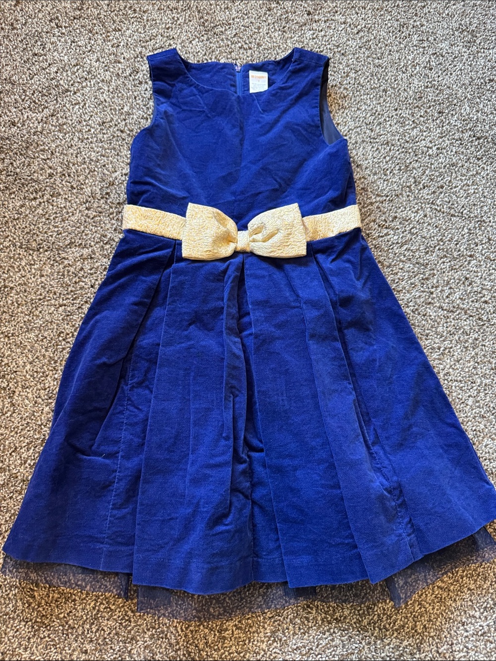 Gymboree Royal Blue Party Dress with Gold Bow
